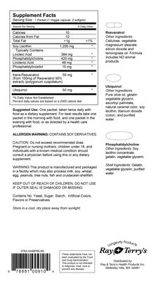 Transcend Ray and Terry's Anti-Aging Supplement Combination: 30 Day Supply Individual Dose Packets Contain 3 Supplements to Counterract Biochemical Aging
