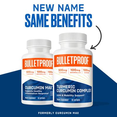 Bulletproof Turmeric Curcumin Complex Inflammation Response Softgels, 60 Count, Keto Supplement for Joint and Inflammation Support, Antioxidant Support, Packaging May Vary