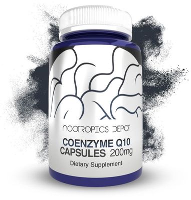Nootropics Depot CoEnzyme Q10 Capsules | 200mg | Ubiquinone | 60 Count | Energy, Cognitive &amp; Cellular Function