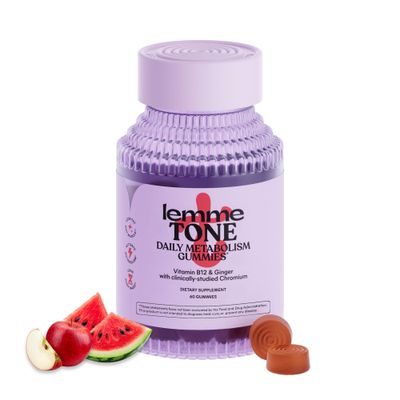 Lemme Tone Metabolism Gummies, Apple Cider Vinegar, Clinically Studied Chromium, B12, Ginger, Promote Lean Body Mass, Watermelon Apple Flavor (30 Day Supply)