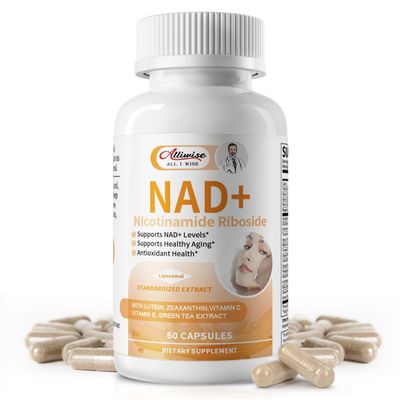Alliwise NAD Supplement for Women, Premium Liposomal Nicotinamide Riboside, NAD 400 mg Liposomal Supplements, Liposomal Nicotinamide Riboside Resveratrol for Healthy Aging, Energy, Focus 60 Capsule