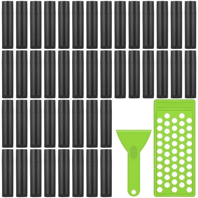 Lip Gloss Making Kit for Women, DIY Lip Balm Making Kit, Includes 100 Black PP Lip Balm Tubes, 1 Filling Tools, Tray with Multiple Slots, Ideal for Homemade Lip Care