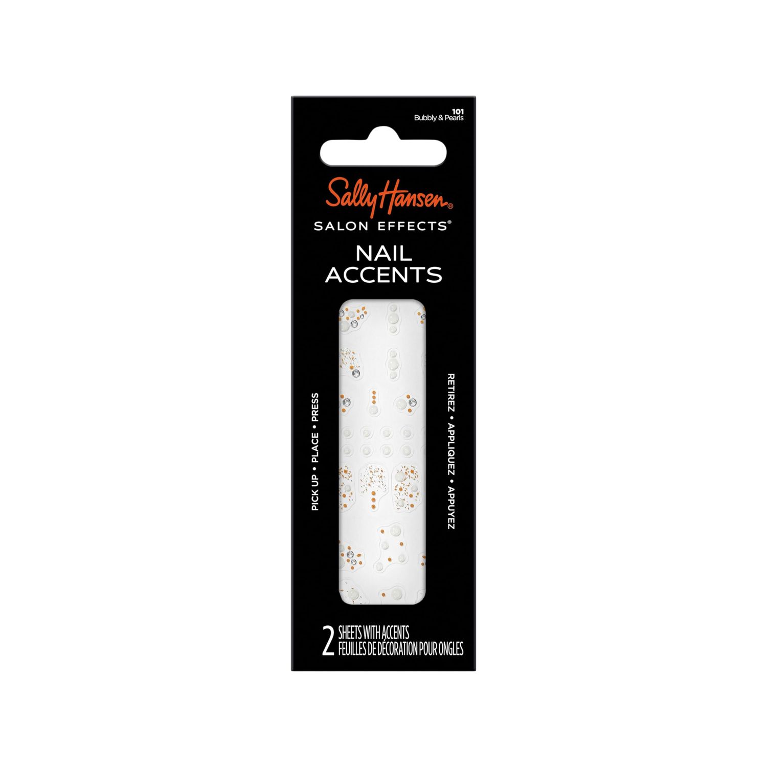 Sally Hansen Salon Effects Nail Accents, Bubbly &amp; Pearls, Nail Art Decals, Easy to Use, No Commitment, Use On Nail Polish or Bare Nails, Mix and Match Styles