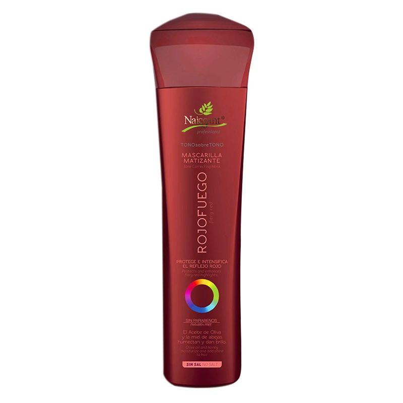 Naissant Deep Red Hair Toning Mask | Color Depositing | Moisturizes &amp; Refreshes &amp; Neutralizes Brassy Tones | Paraben, Ammonia &amp; Sulfate Free | Pro-Vitamin B5, Olive Oil &amp; Honey (Rojo Fuego) 10.1 Fl Oz