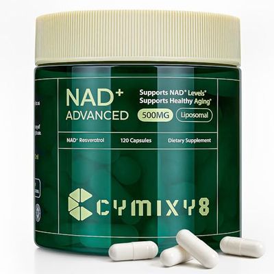 Cymixy8 NAD Supplement, Liposomal NAD Supplement with Resveratrol, High Absorption NAD Booster for Men and Women Cellular Energy and Vitality, 120 Capsules, Anti-Aging Support