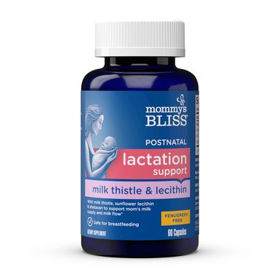 Mommy&#39;s Bliss Postnatal Lactation Support, Contains Milk Thistle, Shatavari, and Lecithin, 1 Bottle (60 Capsules)