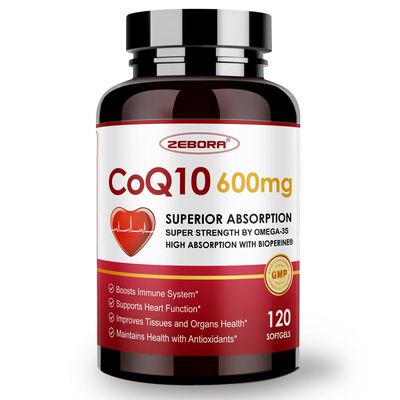 CoQ10-600mg-Softgels - Extra Strength Coenzyme Q10 with PQQ, Omega-3 &amp; BioPerine - High Absorption CoQ10 Supplements Antioxidant (Ubiquinone) for Heart Health &amp; Energy Production, 120 Softgels