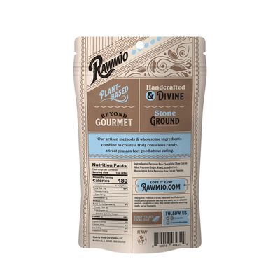 Rawmio Chocolate Covered Macadamia Nuts - Organic, Raw, Vegan, 70 Dark Chocolate, 2 Packs, 2 oz.