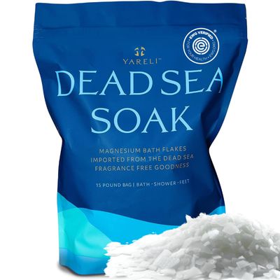 Yareli Magnesium Flakes, 15lb, Dead Sea Bath &amp; Foot Soak, Alternative to Epsom Salt with Over 800,000mg of Magnesium Chloride Per Bag