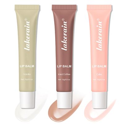 Noerrors 3 Colors Lip Balm Set, Vanilla Clear Sheer Beige Light Brown Pink Sugar Glossy Natural Lip Oil Butter, Long Lasting Hydrating Non-Sticky Nude Jelly Tint Lip Stain Balm Lip Care Gloss Makeup