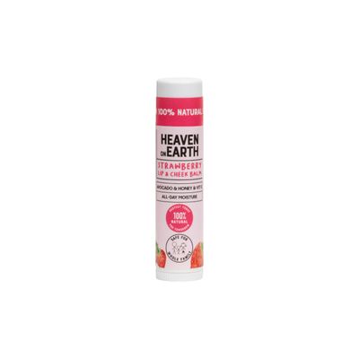 Heaven on Earth Strawberry Lip and Cheek Balm Pinky - 100 Natural Organic, Naturally Tinted Balm with Shea Butter, Jojoba Oil, Cacao Butter, Strawberry Flavor, for Kids and Adults, 0.15 oz