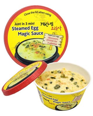 Korean Steamed Egg Kit Cups with Salted Shrimp Sauce - Korean-style scrambled eggs Ready in just 3 Minutes Quick &amp; Easy to Prepare - Authentic Korean Flavor Food Gyeran-jjim, 12 Pack
