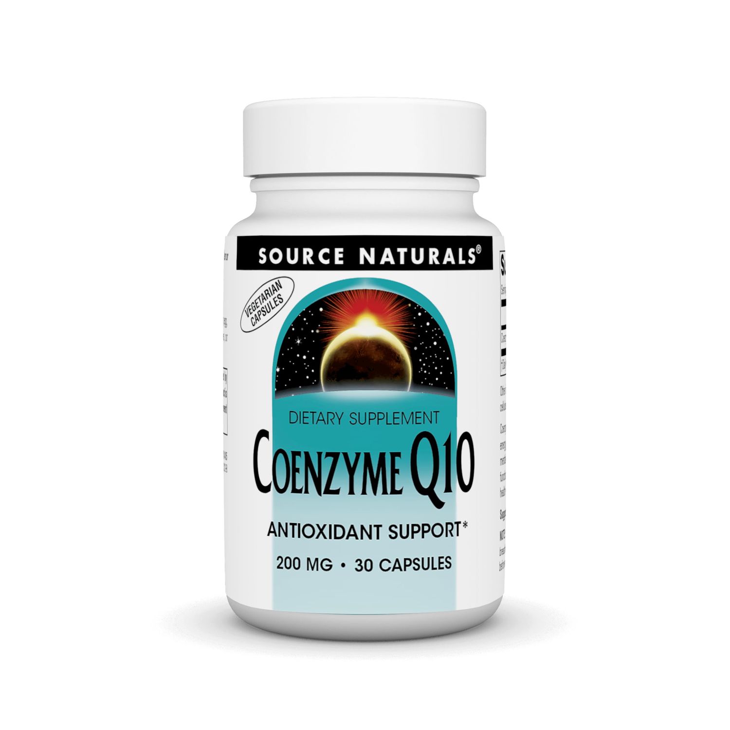 Source Naturals Coenzyme Q10, Antioxidant Support for Energy Production, Heart Function Support, Antioxidant Protection and Healthy Gums, 200 mg - 30 Vegetarian Capsules