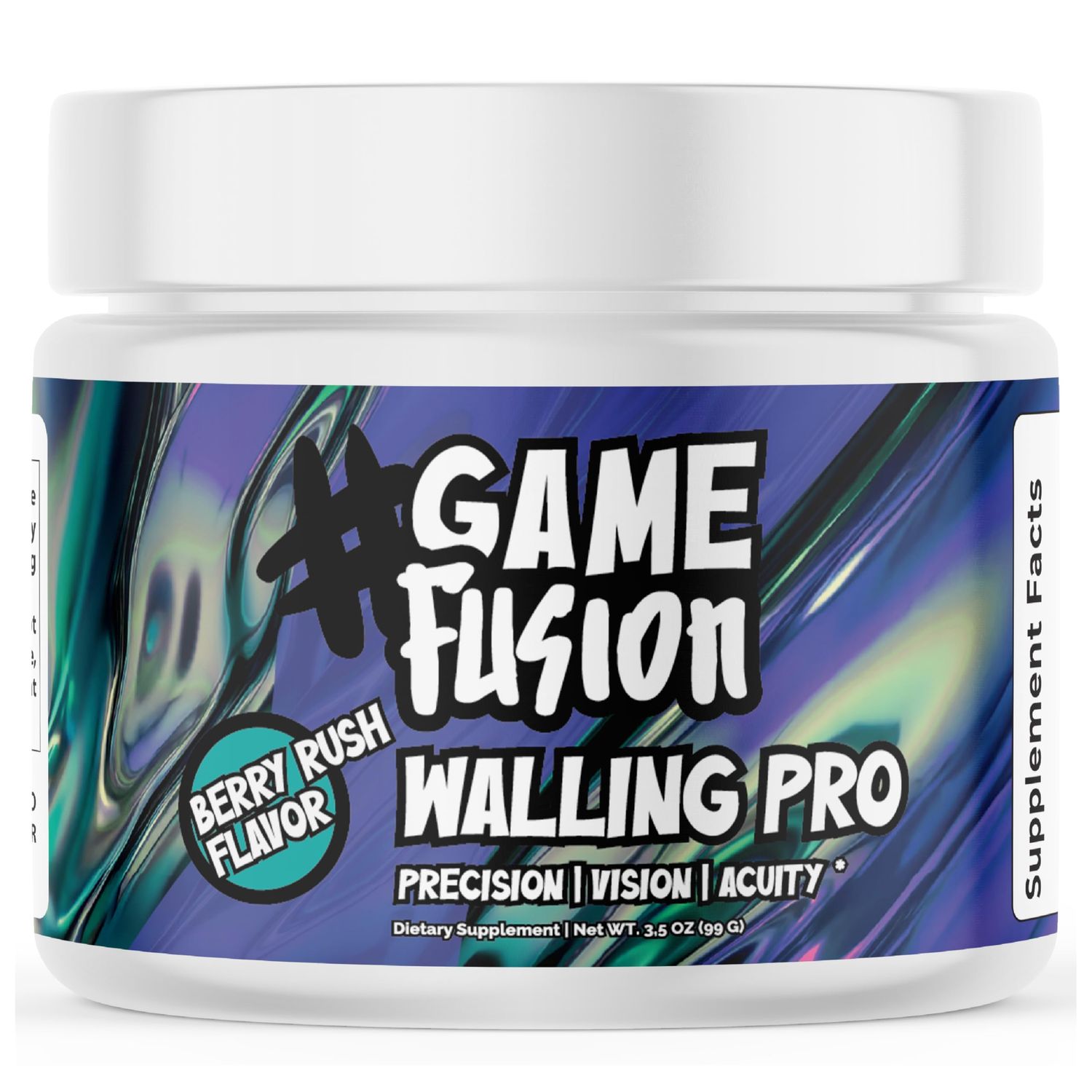 GAMEFUSION Walling Pro Eye Vitamins for Gamers - Eye Health Supplements - Lutein, Zeaxanthin, Bilberry, Eyebright - Vegan, Non-GMO, Gluten Free - 3.5 Oz - 30 Servings - Berry Rush Flavor