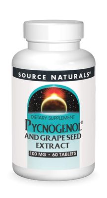 Source Naturals Pycnogenol &amp; Grape Seed Extract 100 mg Dietary Supplement - 60 Tablets
