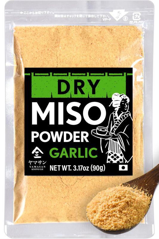 YAMASAN KYOTO UJI Japanese Dry Garlic Miso Seasoning, Freeze-Dried Miso Powder Mixed With Garlic Powder, Rich Aroma and Umami, No Additives, Vegan, Made in Japan 90g(3.17oz)
