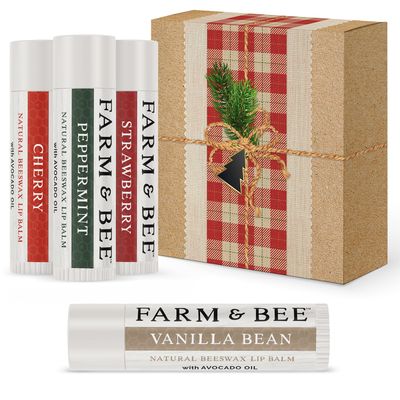 Natural Lip Balm - Stocking Stuffer - 4 Pack Gifts for Women &amp; Men - Organic &amp; Natural Ingredients - Moisturizing Lip Chapstick - Great Gift Idea for Women, Men, Boys, and Girls - 0.15oz (Pack of 4)