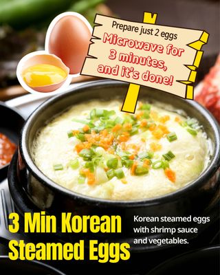 Korean Steamed Egg Kit Cups with Salted Shrimp Sauce - Korean-style scrambled eggs Ready in just 3 Minutes Quick & Easy to Prepare - Authentic Korean Flavor Food Gyeran-jjim, 12 Pack