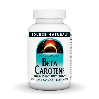 Source Naturals Beta Carotene 25000 iu Antioxidant Protection - Converted by Body to Vitamin A - 250 Softgels