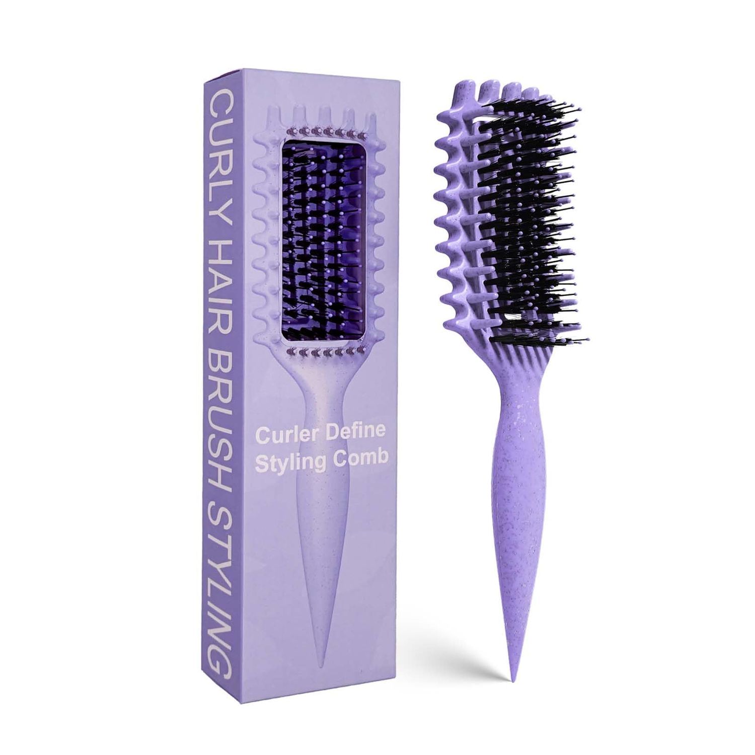 Curly Hair Brush Candybrush Curl Defining Brush for Detangling Shaping and Defining Curls for Women, Men, Wet &amp; Dry Hair (Purple)