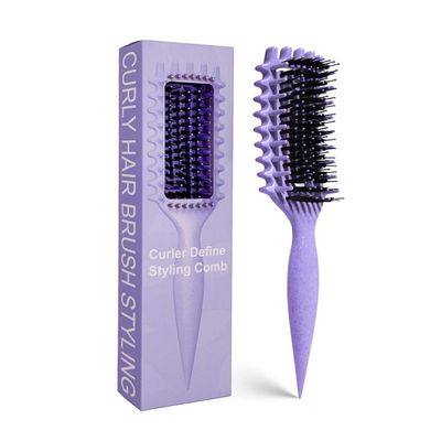 Curly Hair Brush Candybrush Curl Defining Brush for Detangling Shaping and Defining Curls for Women, Men, Wet &amp; Dry Hair (Purple)