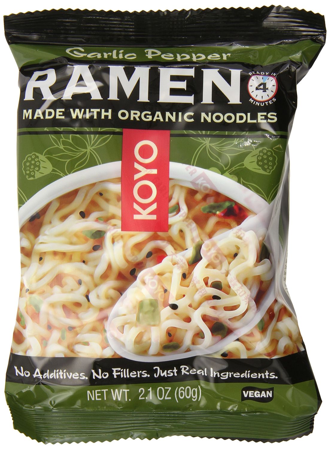 Koyo Ramen, Garlic Pepper, 2.1 Ounce (Pack of 12)