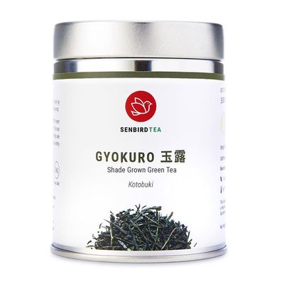 Senbird Premium Gyokuro, Japanese Shade Grown Green Tea - Kotobuki From Kyoto Japan - Imperial Loose Leaf Green Tea In Airtight Tea Tin (1.76oz/50g)