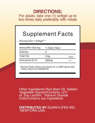 TOLOUS CoQ10 200mg Softgels, Ultra CoQ10 200mg, Ultra High Absorption Coenzyme Q10 Supplements, 2 Month Supply, 60 Count