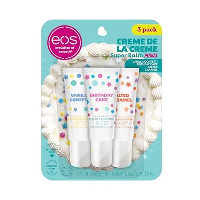 eos 24H Moisture Super Balm Minis- Crme de la Crme, Limited-Edition Lip Mask, Variety Pack, 0.169 fl oz, 3-Pack