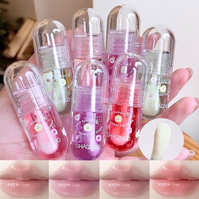 3 Pcs Hydrating Lip Oil Set, Cute Fruit-Flavored Plumping Lip Glosses, Long Lasting Lip Glow Balm Lip Care, Transparent Moisturizing Lip Gloss for Kids and Teens, Kid Friendly, Party Gift(B)