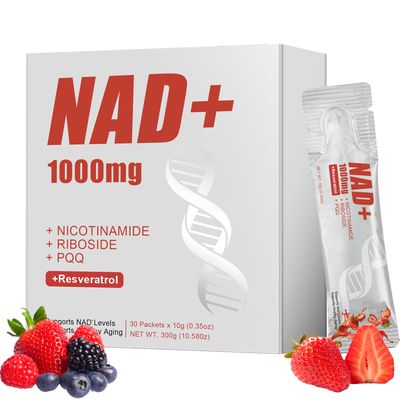TACOHO NAD 1000mg Liquid Packets - Nicotinamide Riboside Resveratrol Supplements with PQQ, NAD Berry Flavor Drink Mix for Skin Aging Support, Energy, and Focus - 30 Pack