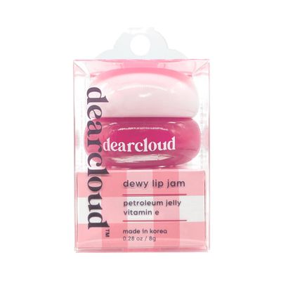 dearcloud Dewy Lip Jam - Hydrating Lip Balm &amp; Gloss with Vitamin E, Korean Skincare (Pink Lychee)