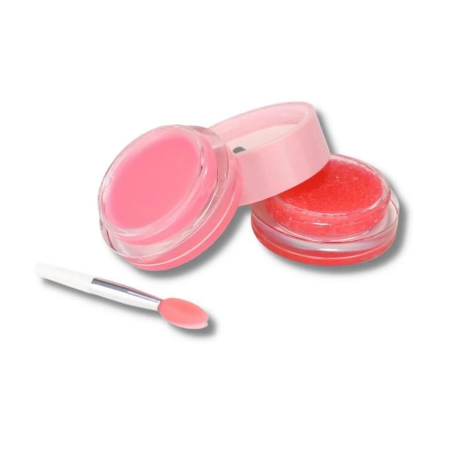 YANY Beauty Lip Love Duo - Vegan Lip Scrub &amp; Moisturizing Balm Set - Softening, Strawberry Flavor, All Skin Types
