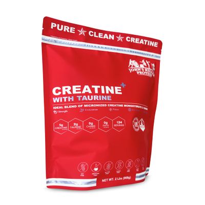 John&#39;s Killer Protein Creatine with Taurine, 2 lbs, Micronized Blend, 5g Creatine 2g Taurine Per Serving, Unflavored
