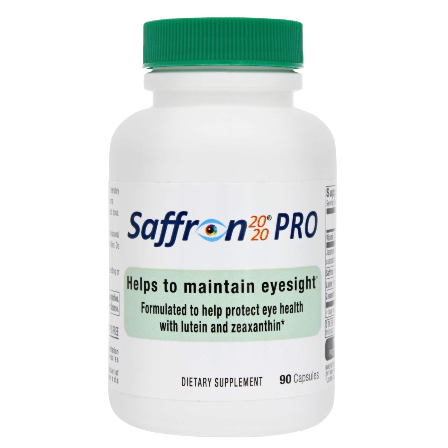 Saffron 2020-PRO Supplement with Saffron, Resveratrol, Zeaxanthin and Lutein- 90 Vegetarian Capsules