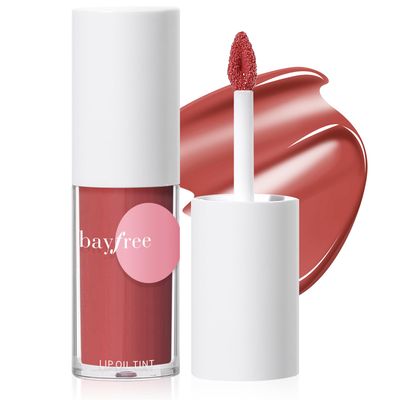 bayfree Tinted Hydrating Lip Oil, Korean Makeup Lip Gloss, High Shine, Pigmented Color, Soft Lightweight, Strong Moisturizing, Non-Sticky Lip Oil Tint for Dry Lips, for Healthy Lips All Day Long,Vegan