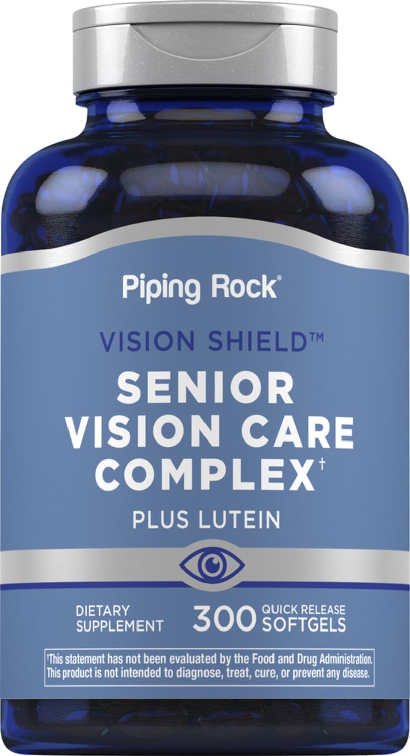 Piping Rock Eye Health Complex | 300 Softgels | Senior Vision Care Vitamin | Plus Lutein and Zeaxanthin | Non-GMO, Gluten Free Supplement