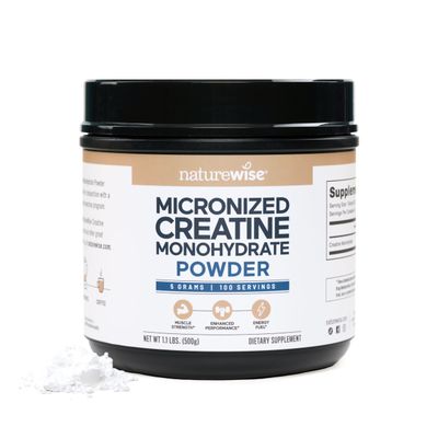 NatureWise Micronized Creatine Monohydrate Powder, 5000mg (5g) Per Serving - Creatine for Women &amp; Men - Pure, Unflavored, Supports Lean Muscle Mass, Endurance - 100 Servings