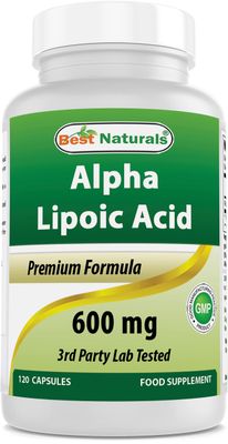 Best Naturals Alpha Liopic Acid 600 mg 120 Count - ALA Alpha Lipoic Acid Powerful Antioxidant
