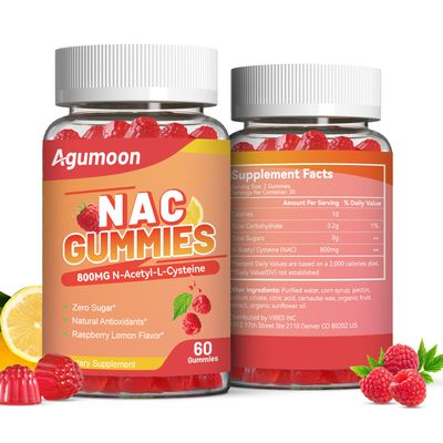 Agumoon NAC Gummies 800mg, N-Acetyl Cysteine Supplement, NAC Supplement for Antioxidants &amp; Immune Support, Sugar-Free - 120 Vegan Gummies