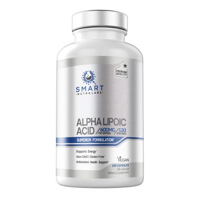 Alpha Lipoic Acid 600mg Per Serving, 240 Vegan Capsules- Gluten Free, Pure Non-GMO ALA- Supports Energy &amp; Anti Oxidant