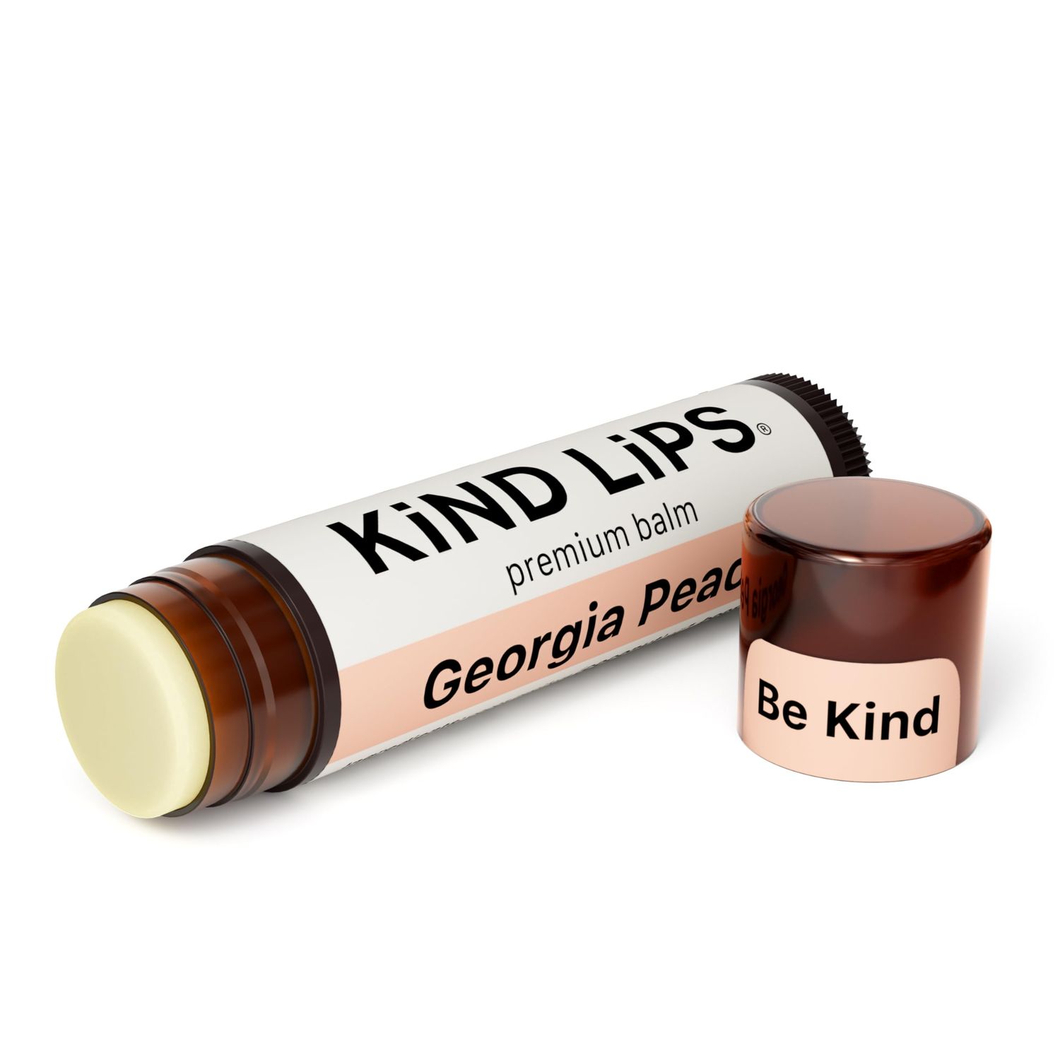 Georgia Peach Lip Balm - Natural Peach Lip Moisturizer with Organic Ingredients | Sweet Fruit-Flavored Hydrating Lip Care | Gluten &amp; Grain Free | Kind Lips Single Tube