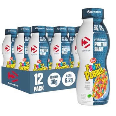 Dymatize Performance Protein Shake, Fruity Pebbles, 30g of Protein, 6.2g BCAA for Muscle Recovery, No Added Sugar, Low Fat, 24 Vitamins and Minerals, Gluten-Free, Ready to Drink, On-the-Go Snack, 1...