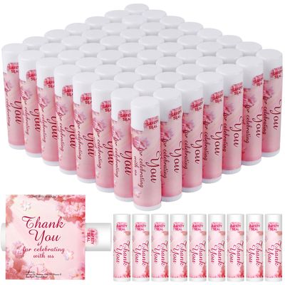 DMSKY 60 Pcs Wedding Bridal Shower Lip Balm Bulk, Bachelorette Souvenir &amp; Baby Shower Favors, Wedding Party Favors for Guests, Thank You Gifts for Women Coworker Staff
