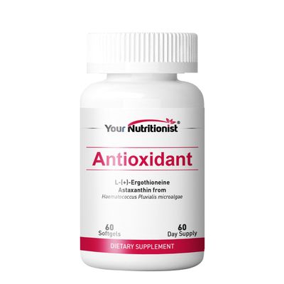 Your Nutritionist Antioxidant Softgel - Astaxanthin from Algae, Ergothioneine - 60 Counts, 60 Day Supply