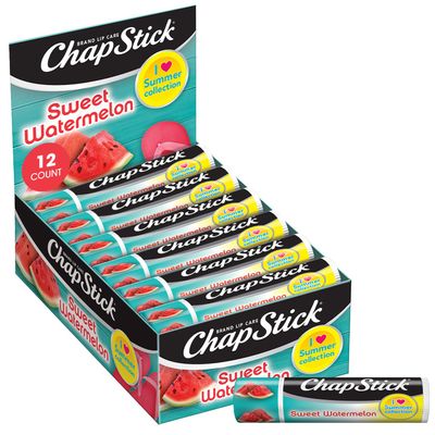 ChapStick Bulk Lip Balm, Sweet Watermelon, 12-Pack - Juicy &amp; Fruity Moisturizer for Dry Lips, 0.15 Oz