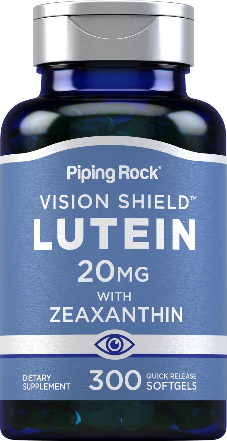 Piping Rock Lutein and Zeaxanthin Supplement | 20 mg | 300 Softgels | Eye Vitamin from Marigold Extract | Non-GMO, Gluten Free