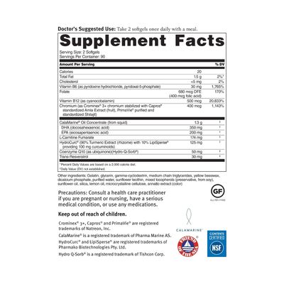Dr. Sinatra Omega Q Plus Resveratrol and Turmeric - Omega-3 Supplement with CoQ10 Support for Healthy Blood Flow and Healthy Inflammatory Response (90 Day Supply)