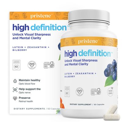 High Definition Brain Eye Vitamins for Memory, Focus &amp; Concentration, Lutein &amp; Zeaxanthin (25mg/5mg) to Protect Your Eyes from Blue Light &amp; Screens, Bilberry Supplement for Eyes to Support BDNF
