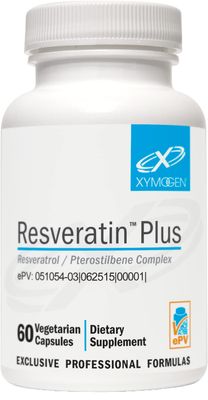 XYMOGEN Resveratin Plus - Patented Pterostilbene Trans-Resveratrol with Quercetin Antioxidants Supplement to Promote Cardiovascular Cellular Health, Healthy Aging, Immune Support (60 Capsules)